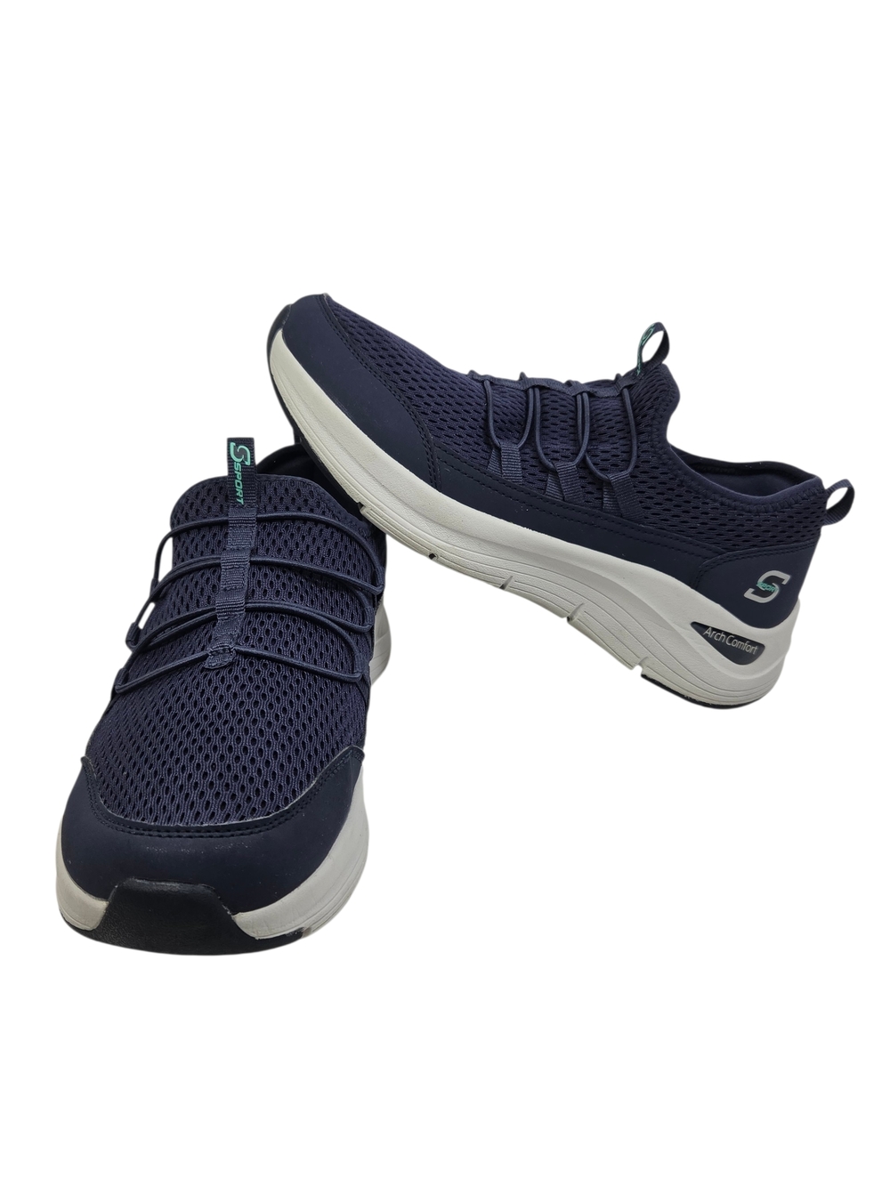 Skechers Navy and White Slip-On Mesh Athletic Sneakers.Size 9.5